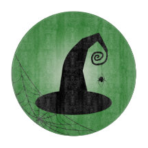 Hexenhut mit Spiderweb Green Cutting Board