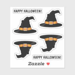 Hexenhut Orange Hexenhut Frohes Halloween Text Aufkleber