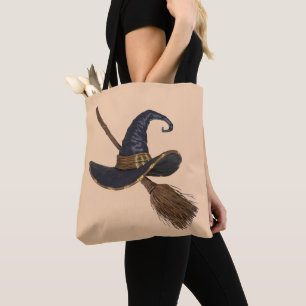 Hexenhut und Broomstick Tasche