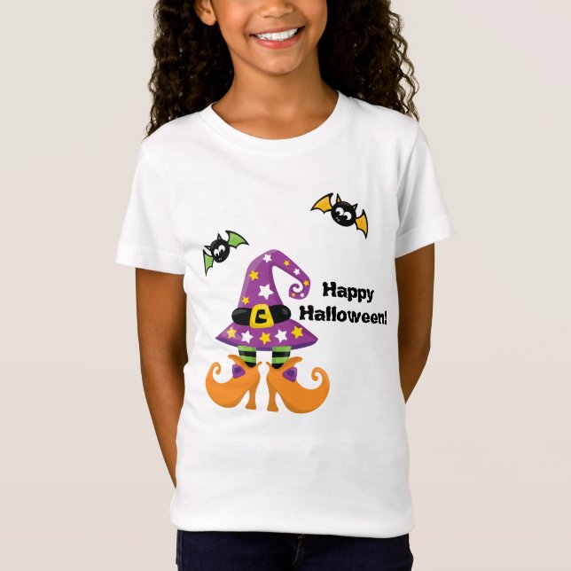 Hexenhut und Feet Halloween T-Shirt (Vorderseite)