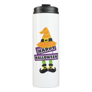 Hexenhut und Feet Halloween Thermosbecher