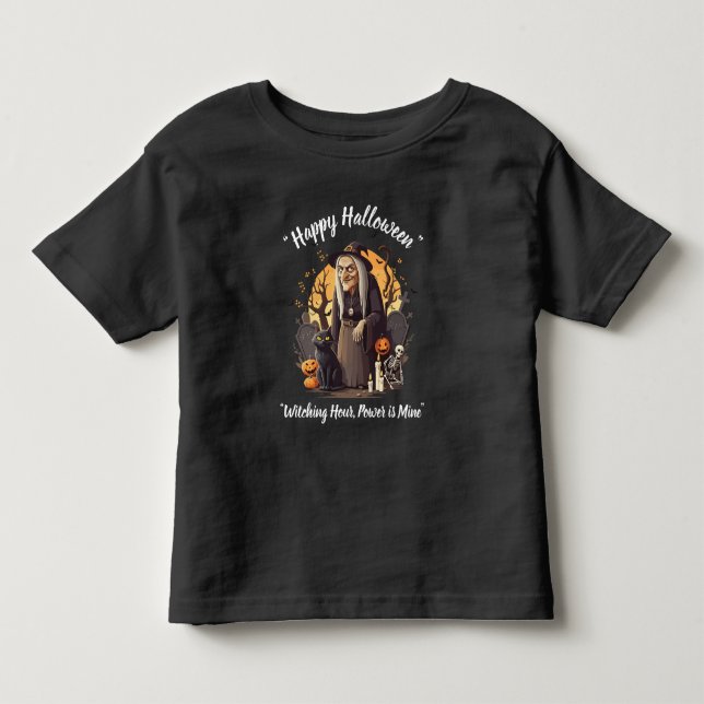 Hexenhy Halloween Vibes - Schwarzer T - Shirt 🎃 � (Vorderseite)
