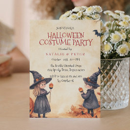 Hexenjunge und Girl Halloween-Kostüm-Party Einladung