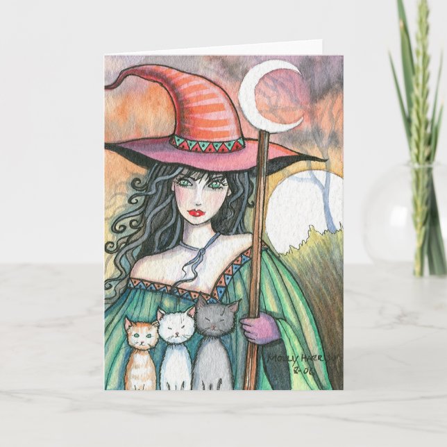Hexenkarte und Triokarte von Molly Harrison Karte (Vorderseite)