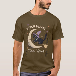 Hexenkatze auf dem Broomstick der Weltraumjury T-S T-Shirt