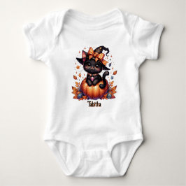 Hexenkatze, Babyname Niedliches Halloween hinzufüg Baby Strampler