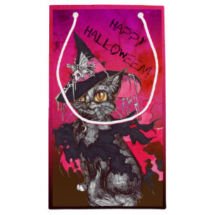 Hexenkatze Frohes Halloween Kleine Geschenktüte
