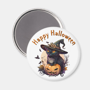 Hexenkatze für glückliches Halloween Magnet