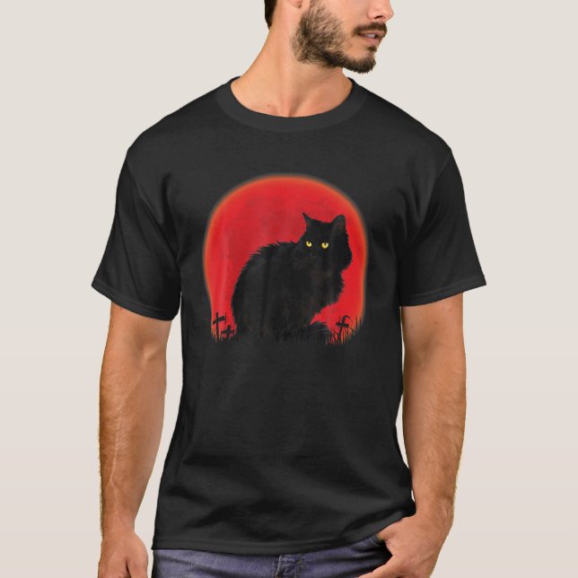 Hexenkatze Halloween Kostüm Bloommond Schwarze Kat T-Shirt (Vorderseite)