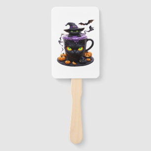 Hexenkatze Halloween-Latte  Gruseliger süßer Kaffe Fächer