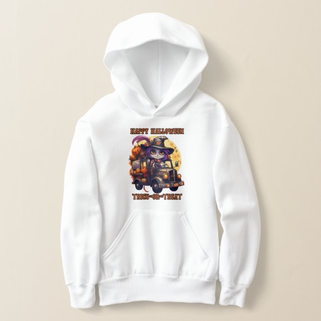 Hexenkatze Halloween Trucker Kinder Spooky Festive Hoodie (Ablage )