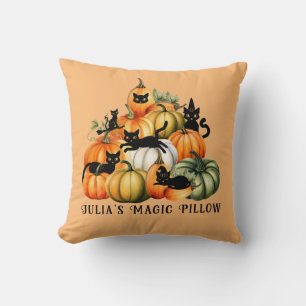 Hexenkatze Kürbislaterne Halloween Magic-Geschenke Kissen