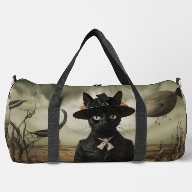 Hexenkatze mit Kürbissen  Duffle Bag (Vorderseite)