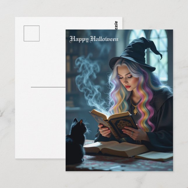 Hexenkatze Postkarte (Vorne/Hinten)