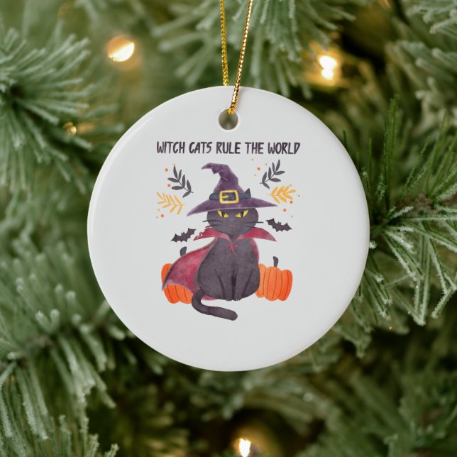Hexenkatze regieren die Welt Keramik Ornament (Baum)