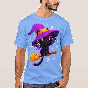 Hexenkatze Schwarze Zauberkatze niedliche Spore T-Shirt