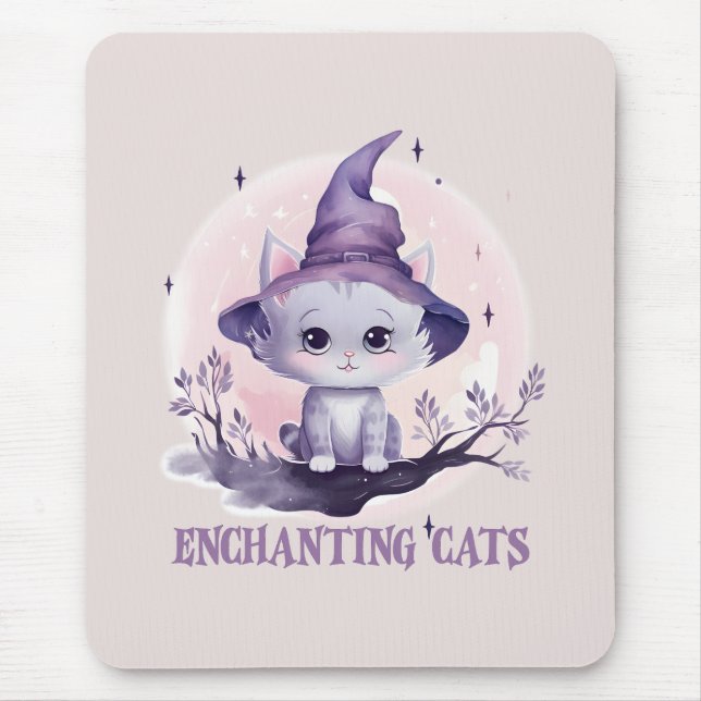 Hexenkatze verzaubern mousepad (Vorne)