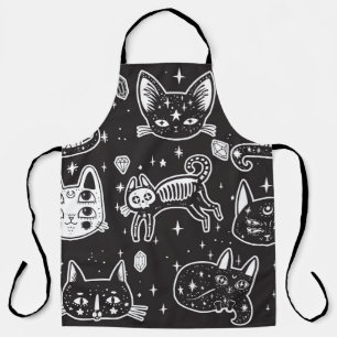 Hexenkatze: Vintage Abgeschiedene Illustration Schürze