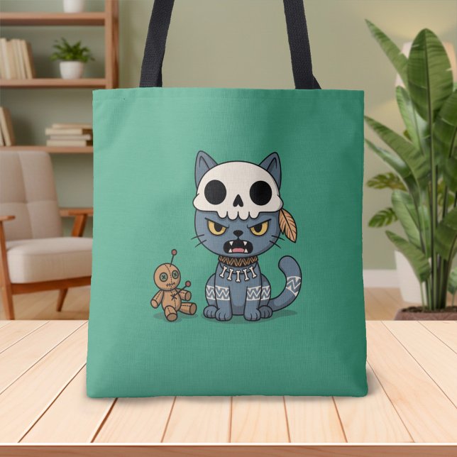 Hexenkatze Voodoo-Puppe Grün Tasche (Von Creator hochgeladen)