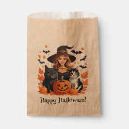 Hexenkatzen, Fledermäuse und Kürbiskins Halloween Geschenktütchen