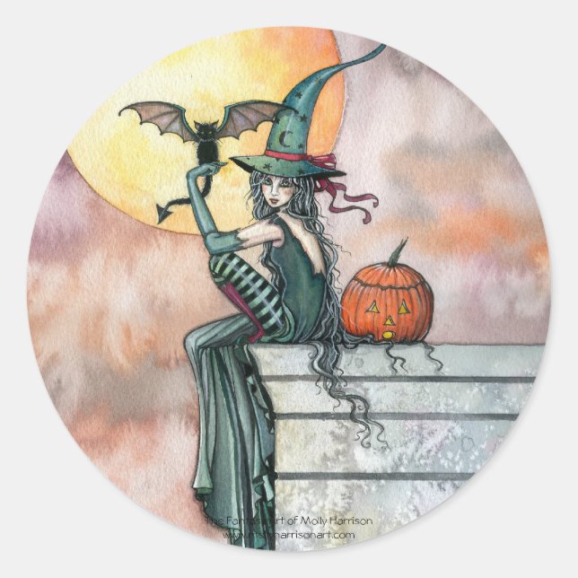 Hexenkatzen Halloween Stickers von Molly Harrison (Vorderseite)