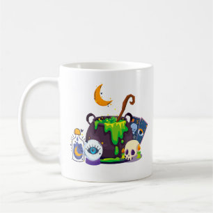 Hexenkessel Cauldron Kochtöpfe unter dem Mondlicht Kaffeetasse