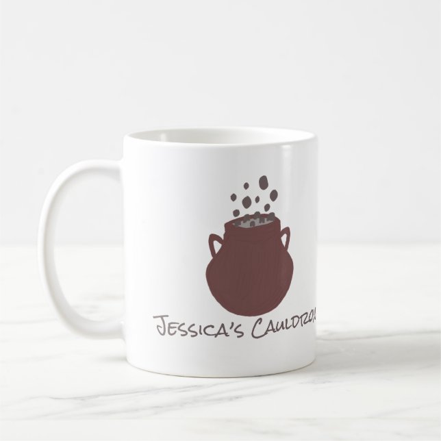 Hexenkessel Freundin Geschenk individuelle Name sü Kaffeetasse (Links)