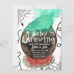 Hexenkessel Gruseliger Nebel Baby Shower Kritzelei Einladung