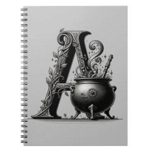 Hexenkessel Hexenbuchstabe A Zauberbuch Notizblock