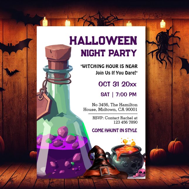 Hexenkessel Zaubertrank, Schädel Halloween Einladung (Von Creator hochgeladen)
