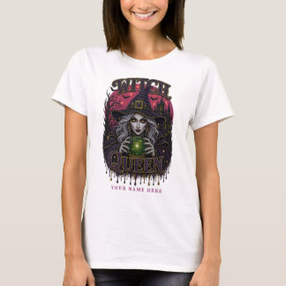 Hexenkönigin mit Kristallkugel Mysticle Rhinestone T-Shirt