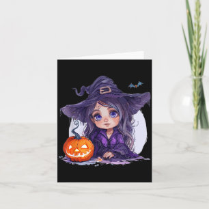 Hexenkostüm Halloween Kürbis Gruselig Fröhlich Karte