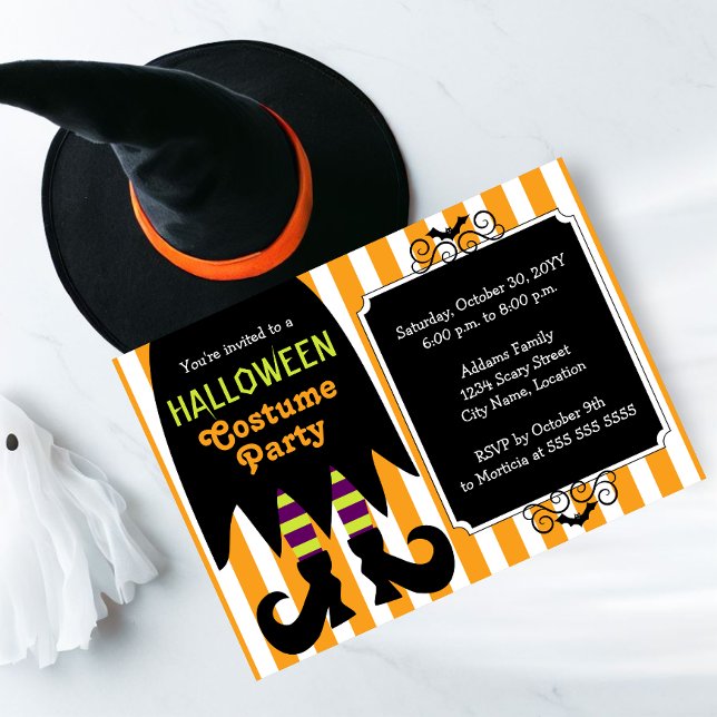 Hexenkostüm-Party Einladung (A bewitching Halloween costume party invite perfect for kids and adults.)