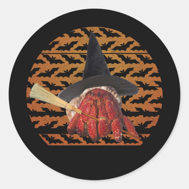Hexenkrabbe Funny Halloween Hermit Crab Lover Runder Aufkleber (Vorderseite)