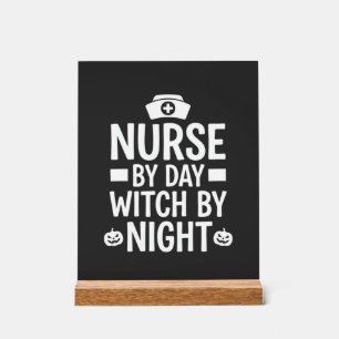 Hexenkrankenschwester Halloween-Vektordesign_1 Acrylschild