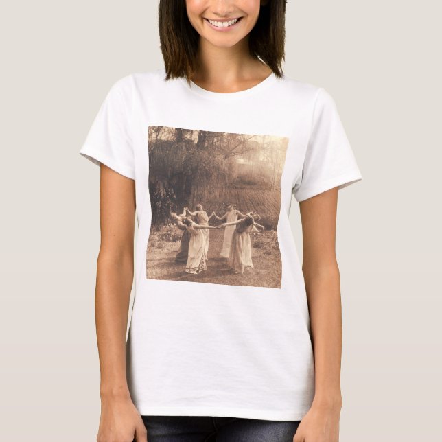 Hexenkreis Vintag tanzende Frauen T-Shirt (Vorderseite)
