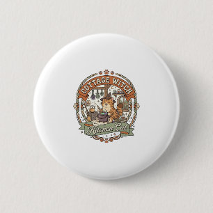 Hexenküche Cottage Witch Kitchen Cat Cottage Witch Button