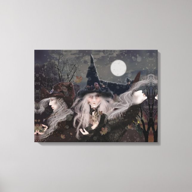 Hexenkunst/Fantasiehexen/Drei Hexen Leinwanddruck (Vorderseite)