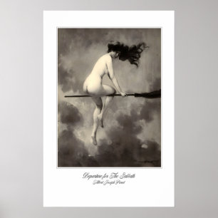 Hexenkunst-Kunstprint Aufbruch zum Sabbat von Poster