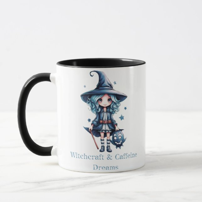 Hexenkunst und Koffeintraume HexenHalloween-Tasse Tasse (Links)