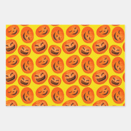 Hexenkürbis Schwarze Katze Design Perfektes Hallow Geschenkpapier Set