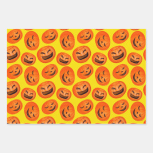 Hexenkürbis Schwarze Katze Design Perfektes Hallow Geschenkpapier Set