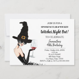Hexenmädchen übernachten in der Hälfte der Geburts Einladung