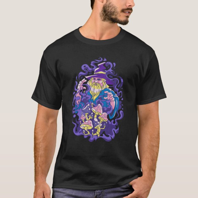 Hexenmeister Elixir Pilze Zauberkünstler Meditatio T-Shirt (Vorderseite)