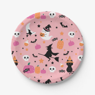Hexenmeister Spiders Ghost Pumpkin Halloween Muste Pappteller