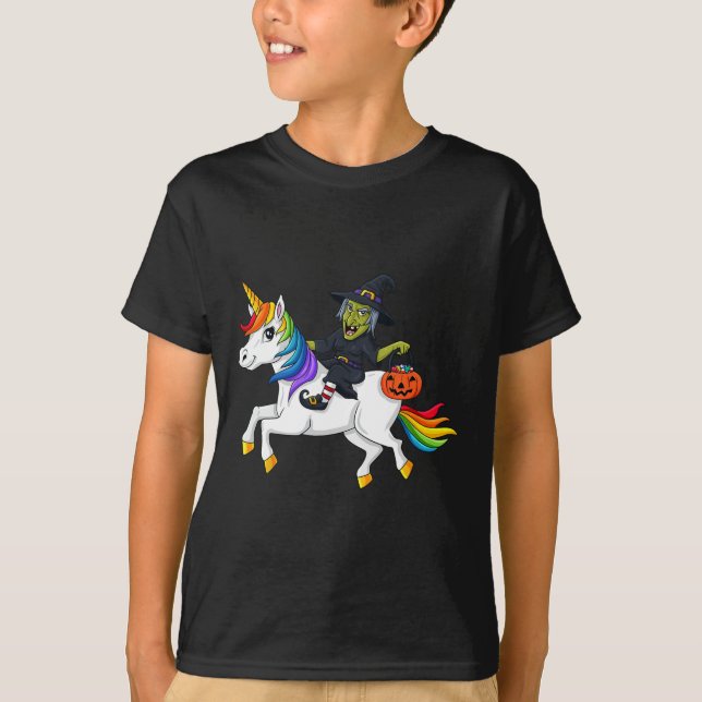 Hexenmeister Unicorn Spaß Halloween Mädchen Kinder T-Shirt (Vorderseite)
