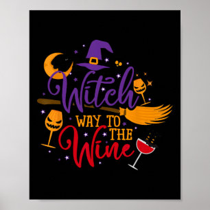 Hexenmeister zum WeinHalloween-Trinken für Wicca Poster