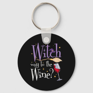 Hexenmeister zum WeinHalloween-Trinken für Wicca Schlüsselanhänger