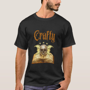 Hexenmeisterin Core Halbmond Schädel Zauberbuch T-Shirt