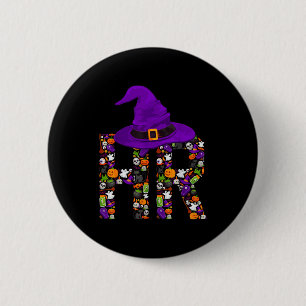 Hexenmeisterin HR Personalabteilung Kürbis Hallowe Button
